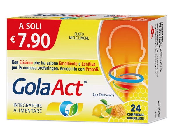 GOLA ACT MIELE E LIMONE 24 COMPRESSE OROSOLUBILI CON EDULCORANTI - dottorbianchi.it