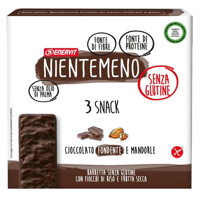 NIENTEMENO BAR FONDENTE MANDORLE 3 X 33 G - dottorbianchi.it
