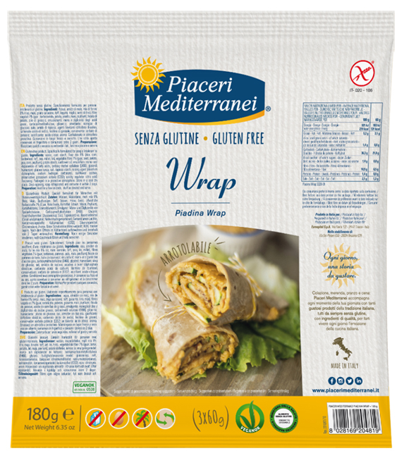 PIACERI MEDITERRANEI PIADINA WRAP 180 G - dottorbianchi.it