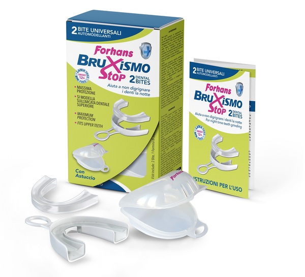 BITE UNIVERSALI AUTOMODELLANTI BRUXISMO STOP FORHANS 2 PEZZI - dottorbianchi.it