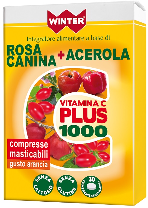 WINTER VITAMINA C PLUS 1000 ROSA CANINA + ACEROLA 30 COMPRESSE MASTICABILI - dottorbianchi.it