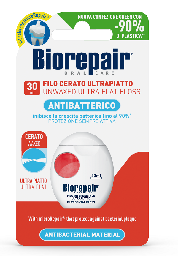BIOREPAIR ORAL CARE ANTIBATTERICO FILO NON CERATO ULTRAPIATTO DENTI SENSIBILI 25+5 METRI - dottorbianchi.it