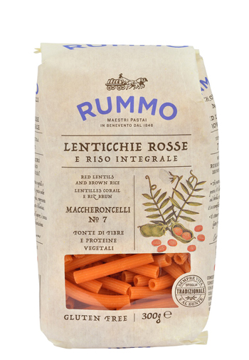 RUMMO MACCHERONCELLI N 7 LENTICCHIE ROSSE E RISO INTEGRALE 300 G - dottorbianchi.it