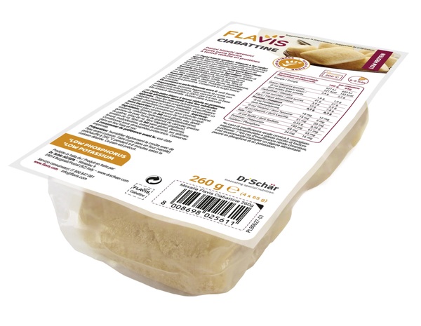 FLAVIS CIABATTINE PANINI BIANCHI APROTEICI 4 PEZZI DA 65 G - dottorbianchi.it