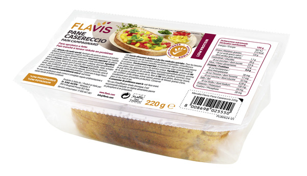 FLAVIS PANE CASERECCIO PANE APROTEICO A FETTE 220 G - dottorbianchi.it