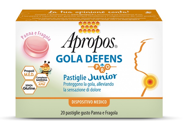 APROPOS GOLA DEFENS PRO 20 PASTIGLIE JUNIOR PANNA FRAGOLA - dottorbianchi.it