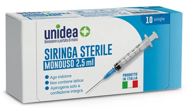 UNIDEA SIRINGA DA 2,5ML MONOUSO 10 PEZZI - dottorbianchi.it