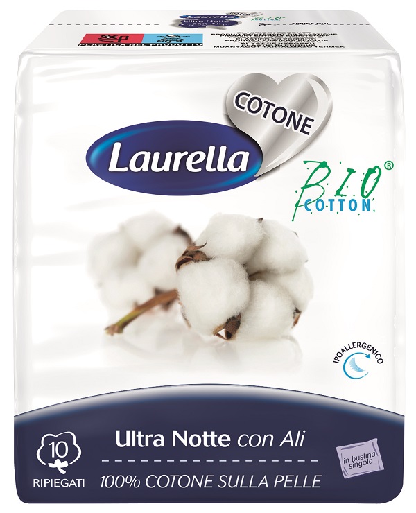 ASSORBENTE LAURELLA PER DONNA IN COTONE ULTRA ALI NOTTE 10 PEZZI - dottorbianchi.it