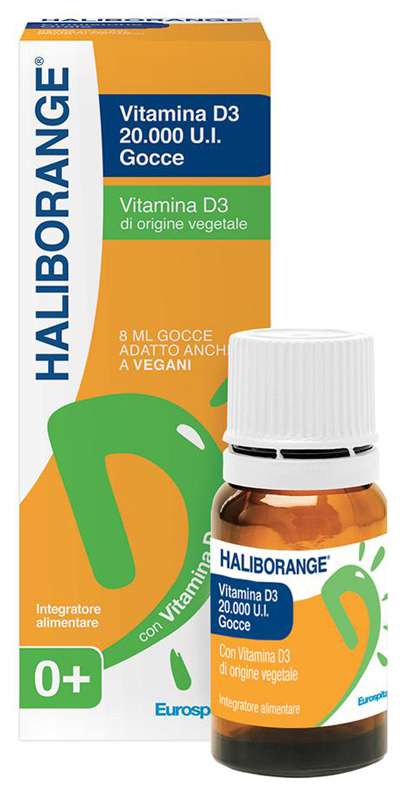 HALIBORANGE VITAMINA D3 20000 UI GOCCE 8 ML - dottorbianchi.it