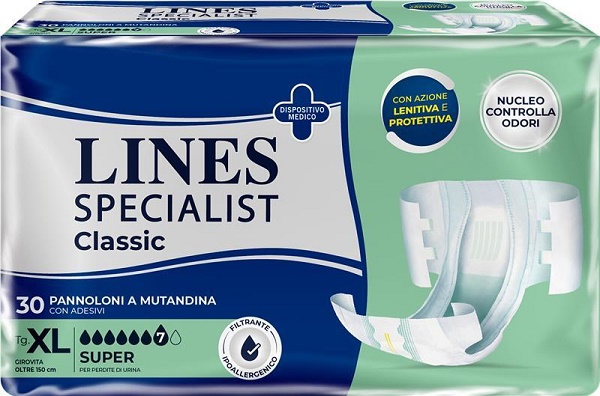 PANNOLONE A MUTANDA LINES SPECIALIST CLASSIC SUPER PM XL 30 PEZZI - dottorbianchi.it