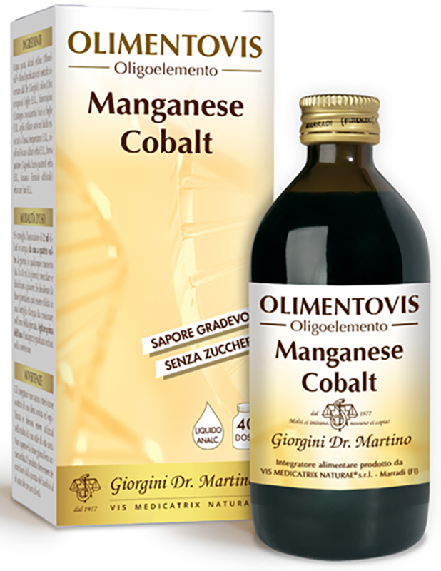OLIMENTOVIS OLIGOELEMENTO MANGANESE COBALT LIQUIDO ANALCOLICO SENZA ZUCCHERI 200 ML 40 DOSI - dottorbianchi.it
