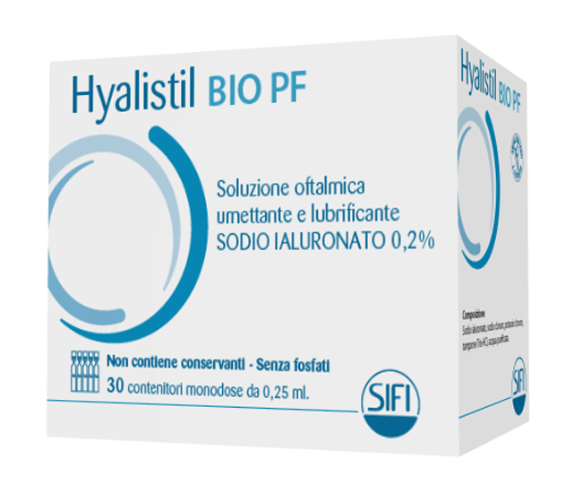 HYALISTIL BIO PF SOLUZIONE OFTALMICA PHOSPHATE FREE MONODOSE A BASE DI ACIDO IALURONICO 0,2% 30 FLACONCINI 0,25 ML - dottorbianchi.it