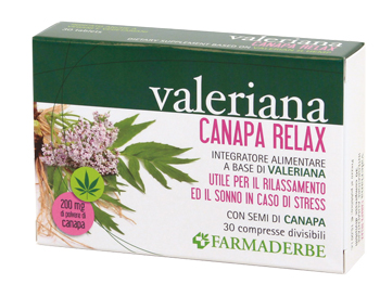 VALERIANA CANAPA RELAX 30 COMPRESSE DIVISIBILI - dottorbianchi.it