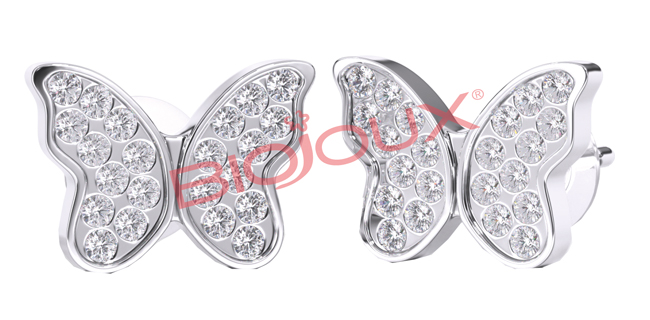 BJT979 ORECCHINI POST-FORATURA BUTTERFLY CRYSTALS 10MM - dottorbianchi.it