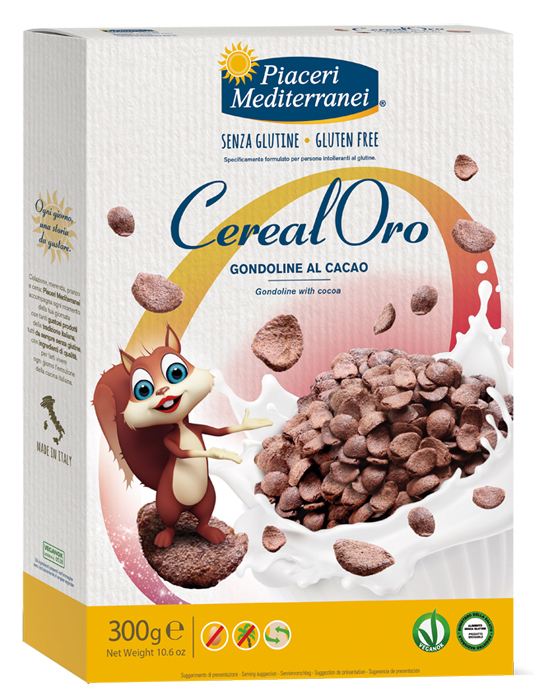 PIACERI MEDITERRANEI CEREALORO GONDOLINE CACAO 300 G - dottorbianchi.it