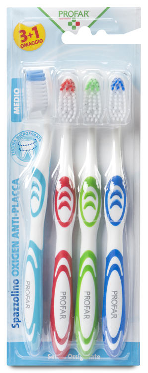 PROFAR SPAZZOLINO ANTIPLACCA OXIGEN 4 PEZZI - dottorbianchi.it