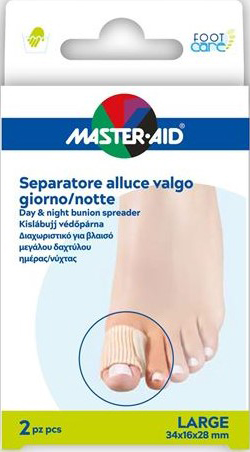 MASTER-AID FOOT CARE DIVARICATORE ALLUCE GIORNO/NOTTE TAGLIA L 2 PEZZI - dottorbianchi.it