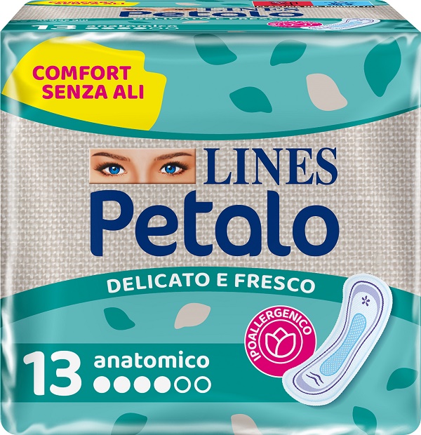 LINES PETALO BLU ASSORBENTE ANATOMICO 13 PEZZI - dottorbianchi.it