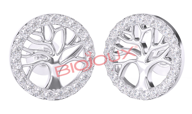 ORECCHINI POST FORATURA TREE OF LIFE WITH CRYSTALS BJT994 - dottorbianchi.it