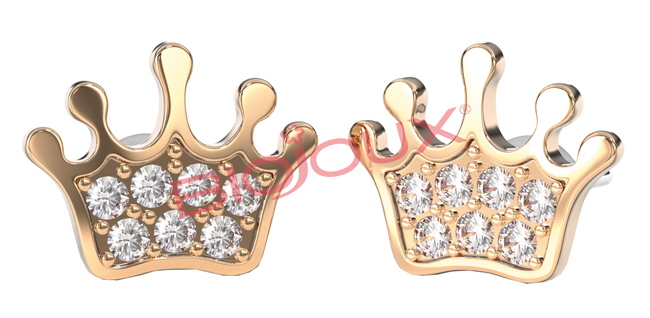 ORECCHINO STERILE BJT707 RGP BABY CROWN - dottorbianchi.it