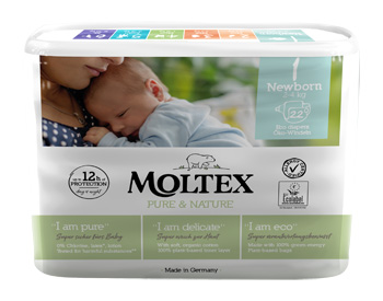 PANNOLINI MOLTEX PURE & NATURE NEW BORN 2-4 KG TAGLIA 1 22 PEZZI - dottorbianchi.it