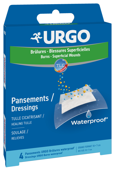 URGO USTIONI SUPERFICIALI WATERPROOF 10 X 7 CM 4 PEZZI - dottorbianchi.it