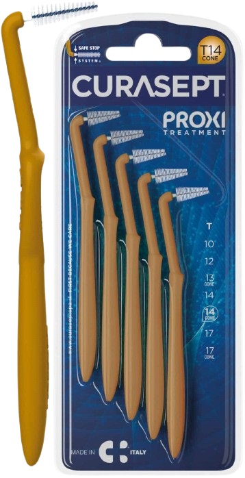 CURASEPT PROXI ANGLE T14 CONE OCRA/DARK GOLD - dottorbianchi.it