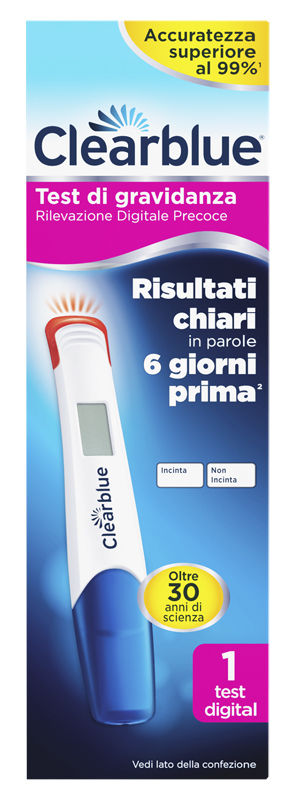 CLEARBLUE TEST GRAVIDANZA RILEVAZIONE PRECOCE DIGITALE 1 PEZZO - dottorbianchi.it