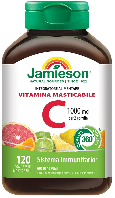 JAMIESON VITAMINA C 1000 MASTICABILE AGRUMI 120 COMPRESSE - dottorbianchi.it