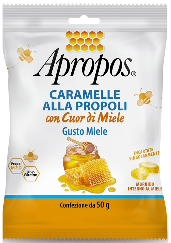 APROPOS CARAMELLE DURE MIELE CUOR DI MIELE 50 G - dottorbianchi.it
