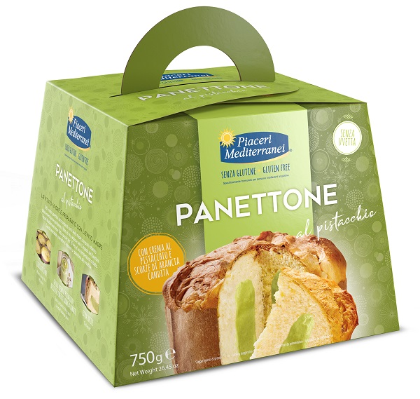 PIACERI MEDITERRANEI PANETTONE AL PISTACCHIO 750 G - dottorbianchi.it