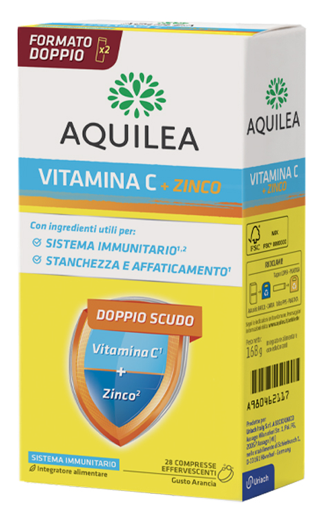 AQUILEA VITAMINA C 14 COMPRESSE EFFERVESCENTI BIPACK - dottorbianchi.it