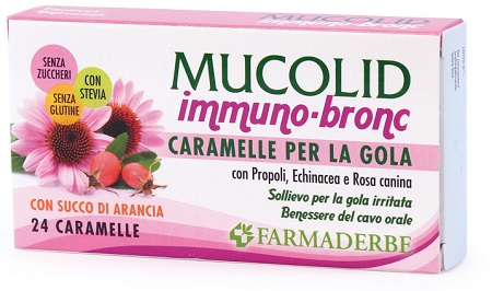 MUCOLID BRONC IMMUNO 24 CARAMELLE GUSTO ARANCIA - dottorbianchi.it