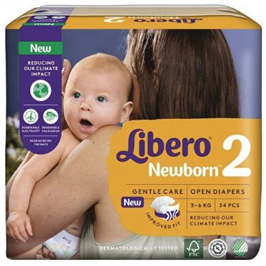 LIBERO NEWBORN PANNOLINO PER BAMBINO TAGLIA 2 3-6 34 PEZZI - dottorbianchi.it