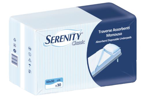 TRAVERSA SALVAMATERASSO PER INCONTINENZA SERENITY RELAX 60X90 CM 30 PEZZI - dottorbianchi.it
