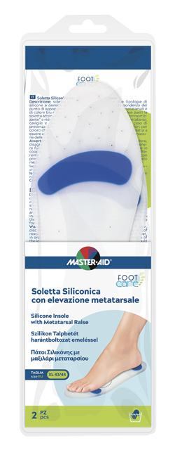 MASTER-AID FOOT CARE SOLETTA SILICONICA XL 43-44 EU ELEV METATARSO - dottorbianchi.it