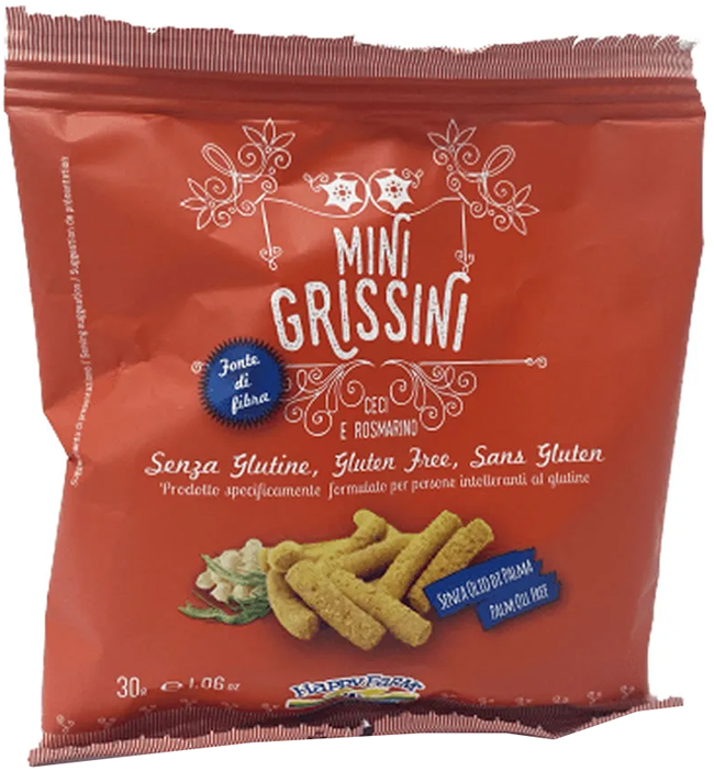 HAPPY FARM MINI GRISSINI CECI/ROSMARINO 30 G - dottorbianchi.it