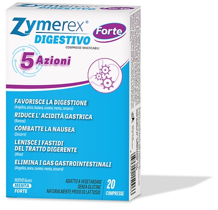 ZYMEREX DIGESTIVO FORTE 5 AZIONI 20 COMPRESSE MASTICABILI - dottorbianchi.it
