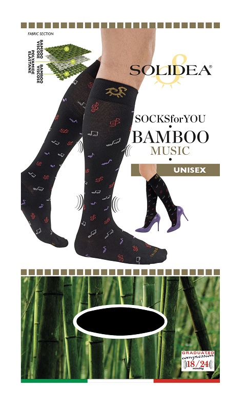 SOCKS FOR YOU BAMBOO MUSIC GAMBALETTO NERO L - dottorbianchi.it