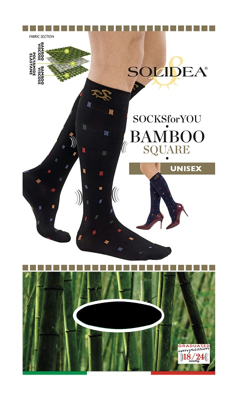 SOCKS FOR YOU BAMBOO SQUARE GAMBALETTO NERO XL - dottorbianchi.it