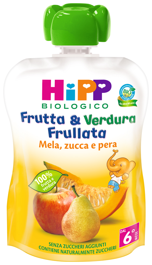 HIPP BIO FRUTTA & VERDURA MELA PERA ZUCCA 90 G - dottorbianchi.it