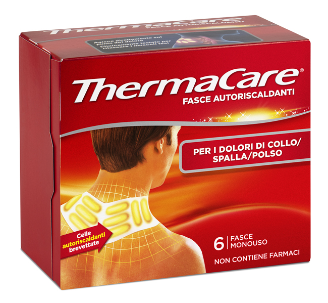 FASCE AUTORISCALDANTI A CALORE TERAPEUTICO THERMACARE COLLO/SPALLA/POLSO 6 PEZZI - dottorbianchi.it