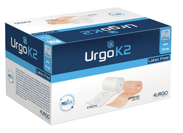 BENDAGGIO URGOK2 LATEX FREE KIT BENDAGGIO T2 CAVIGLIA 25-32 2 PEZZI 10 CM - dottorbianchi.it