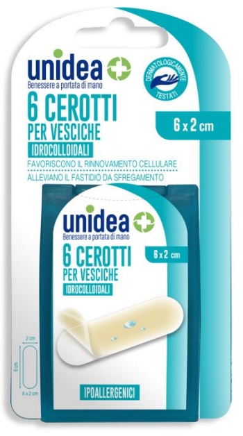 CEROTTO IDROCOLLOIDALE MEDIO UNIDEA PER VESCICHE 6X2 CM 6 PEZZI - dottorbianchi.it