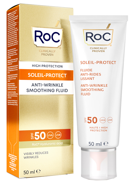 ROC FLUIDO SOLARE VISO SPF 50+ ANTI-RUGHE LEVIGANTE  50 ML - dottorbianchi.it