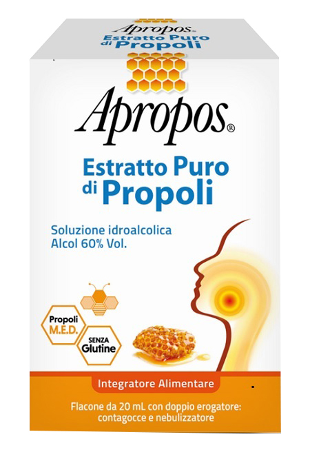 APROPOS ESTRATTO PURO DI PROPOLI SPRAY+CONTAGOCCE 20 ML - dottorbianchi.it