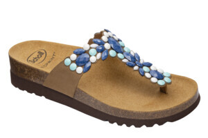 ALICIA FLIP-FLOP MICROFIBRA AZZURRO/MULTICOLOR 37 - dottorbianchi.it