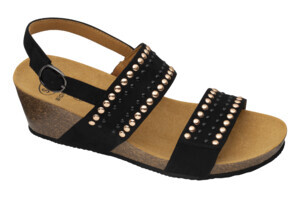 MICHELLE SANDAL MICROFIBRE+STUDS W NERO 36 - dottorbianchi.it