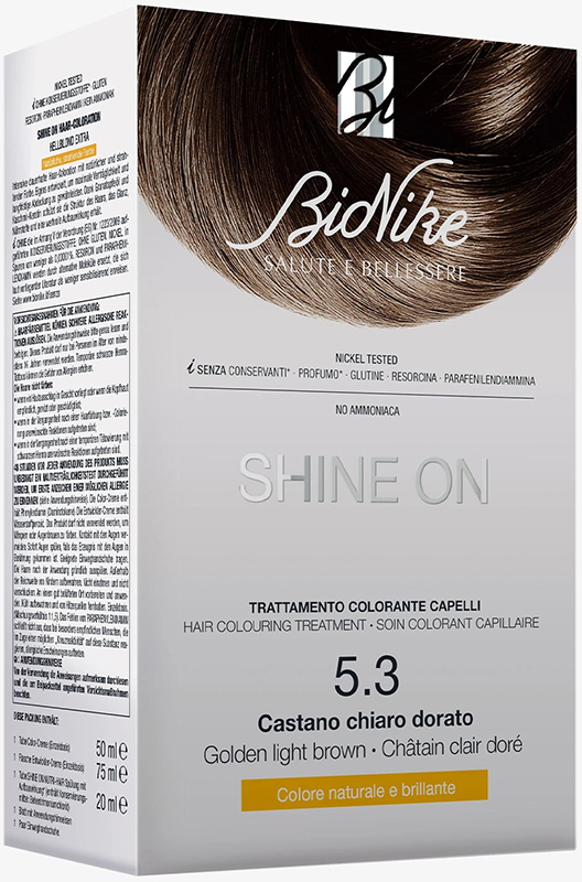 SHINE ON CASTANO CHIARO DORATO 5,3 FLACONE 75 ML + TUBO 50 ML - dottorbianchi.it