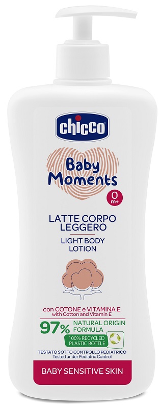 CHICCO BABY MOMENTS LATTE CORPO SENSITIVE LEGGERO 500 ML - dottorbianchi.it